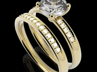 3 Asst Engagement Ring Collection 3D Model Pack