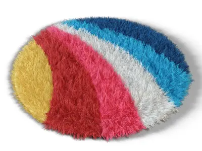 Carpet children lambskin Rainbow 3D model