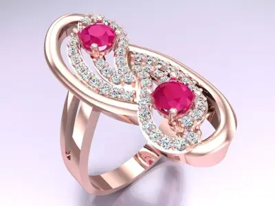 Diamond Ring - Womens Rings - N2482 3D print model