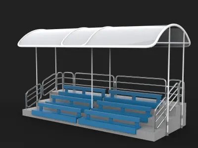 Outdoor Movable Grandstand with Canopy Roof 3D model