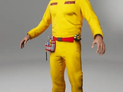 Worker Uniform Mechanic with Tools 3D Model 3D model