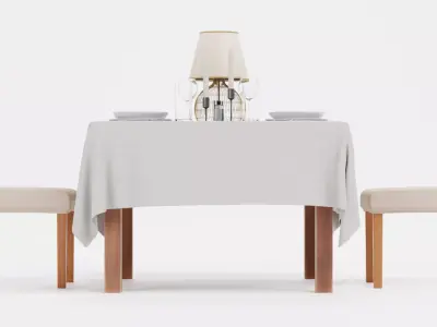 -Restaurant Table FULL V5- 3D model