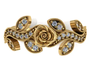 Luxury rose ring 3D print model