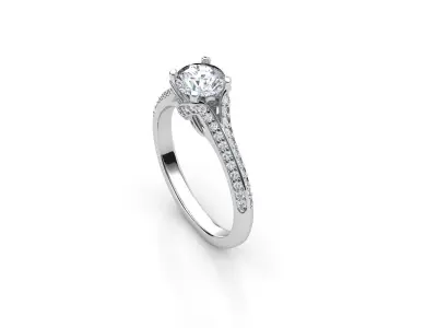 aj-033 solitaire diamond engagement ring 3D print model
