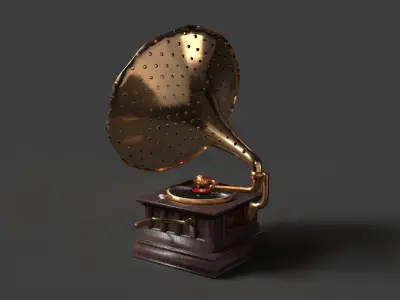 Chinese gramophone   Low-poly 3D model