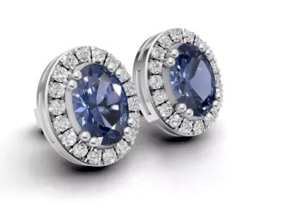 AV  712 Oval Stud Earrings 3D print model