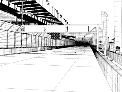 Race Oval Track 3D Model 3D model