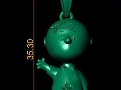 LITTLE BOY PENDANT 3D PRINTABLEMODEL  3D print model