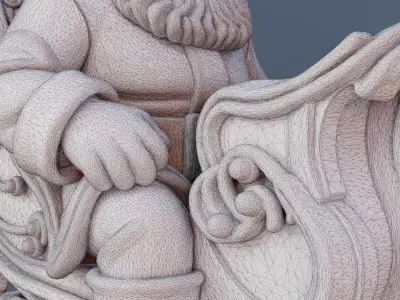 Santa in Sleigh 3D Printable Christmas Model 3D print model