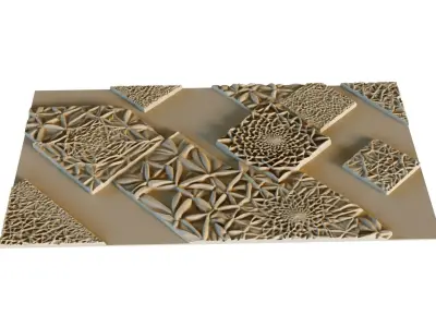mural decor set wall panel 19  3D model
