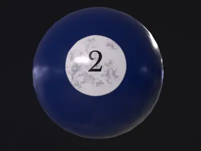 Pool Ball 2 Low-poly 3D model