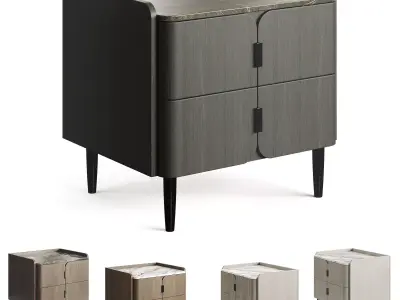 Light Luxury K32 Wood Bedside Table 3D model