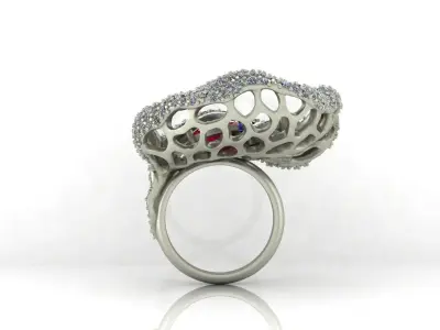 Aerial Ring with diamonds 3D print model