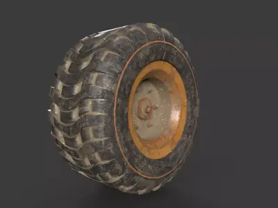 Truck Wheel Low-poly 3D model Low-poly