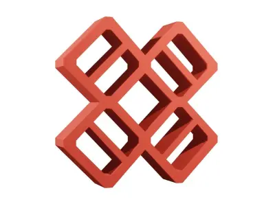 Brick Jaali 5 Square 3D model