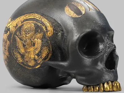 black skull head 3D model