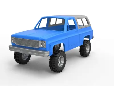 Shell and wheels 1978 Chevrolet Blazer K5 Scale 1 to 25 3D print model