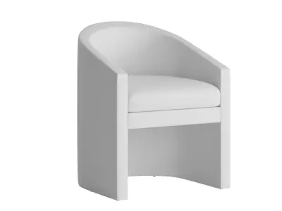 Curved Dining Or Desk Chair 3D model