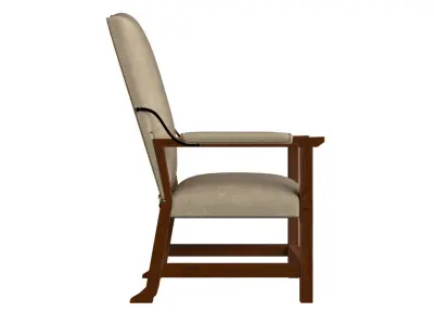Italian Leather Upholstered Chair 3D model