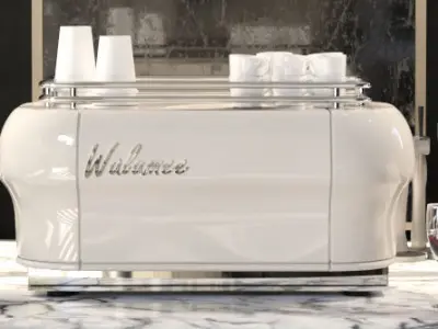 Restaurant coffee bar with marble counter tops 3D model