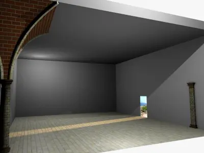 Vaulting 4-3   Renaissance  750cm spaced  with thick curbs Low-poly 3D model
