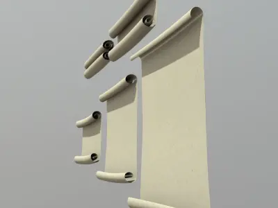 Paper Scroll Low-poly 3D model