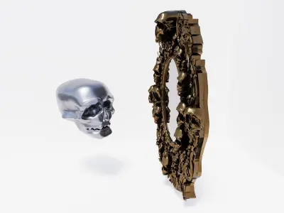 Mirror with skulls 3D model