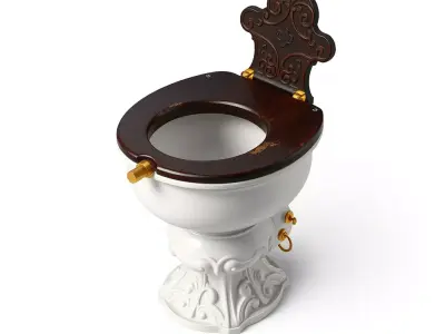 Victorian Ornate Luxury Toilet Low-poly 3D model
