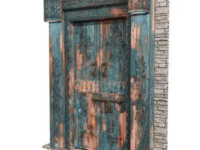 Turkish Door Vintage Rustic Blender Low-poly 3D model