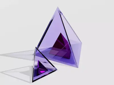 Decoration two glass triangles Free 3D model