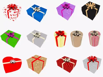 Gift Boxes Low-poly 3D model