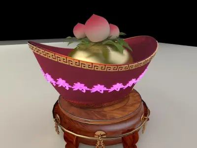 Chinese Gold Ingot  3D model