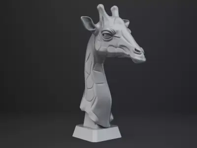 Giraffe Bust - Animal Figurine 3D print model