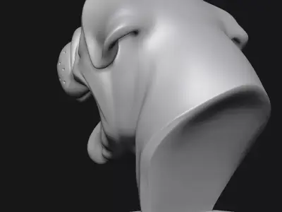 Dog head sculpture 3D print model