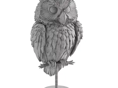 owl statue 3D model purchase