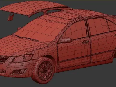 Toyota Aurion 2007 - 2011 with engine and bumpers support  3D model