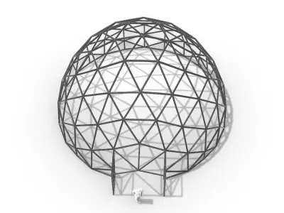 Geodesic Dome with Door Opening V2 3D model