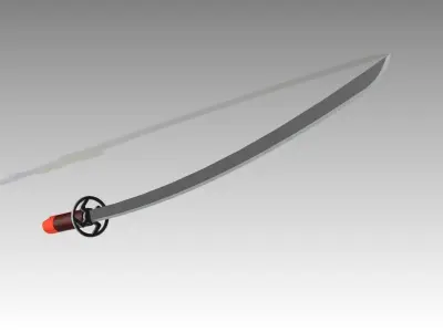 Katana metal rod with hook Free 3D model