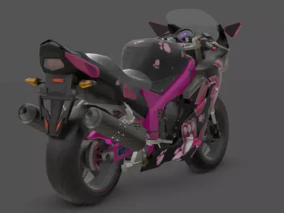 Firehawk V4  Futuristic Racing Bike 3D Model Free low-poly 3D model