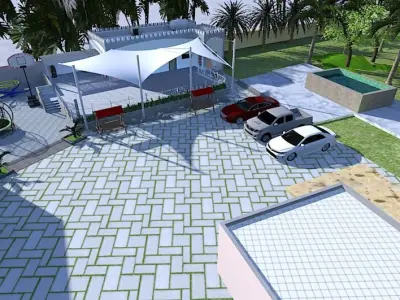 One-Story Family House Design A46 DWG SketchUp 3D model