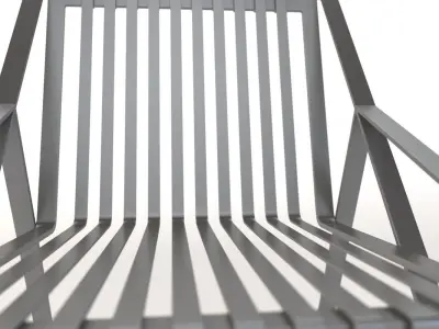 Line High-Back Metal Garden Armchair By Efasma 3D model
