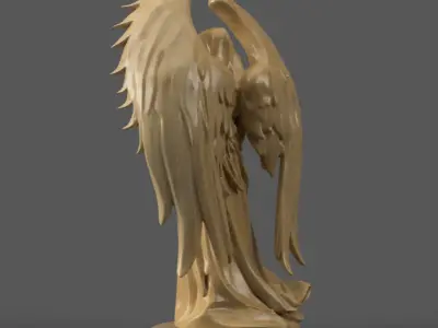 Angel Warrior with Sword 3D Printable STL for Decoration 3D print model