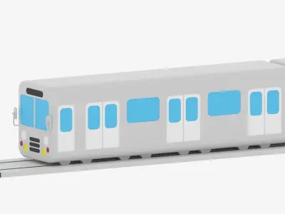 Cartoon Metro Subway Train 3D model