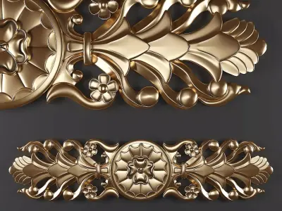 Trim-Ornament-01 gold ornate ornaments 3D model