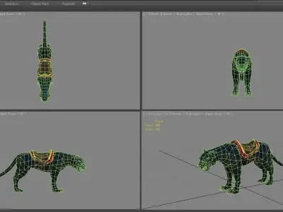 Cartoon black panther mount - Shadow Cheetah Low-poly 3D model