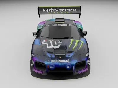 Porsche 935 pikes peak tuned  Low-poly 3D model