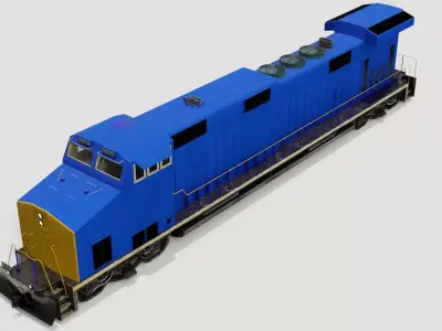 Diesel locomotive 3D model Low-poly 3D model