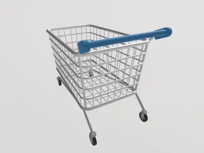 Stylized Low-Poly Shopping Cart Low-poly 3D model
