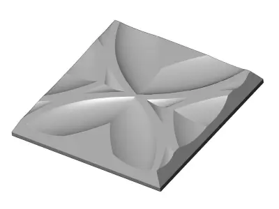 Abstract wave pattern relief 3d wall panel N07 3D print model