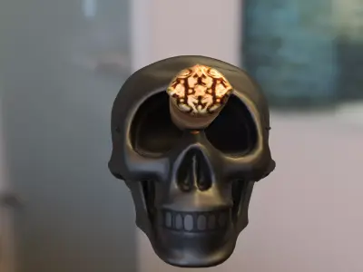Skull Cigar Holder Low-poly 3D model
